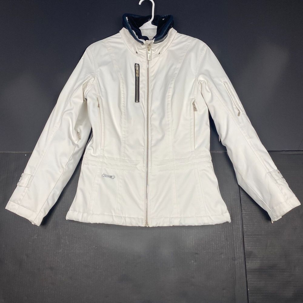Spyder Women's Faux Fur Jacket, White Winter‎ Size 8 Insulation Coat Zip Comfort